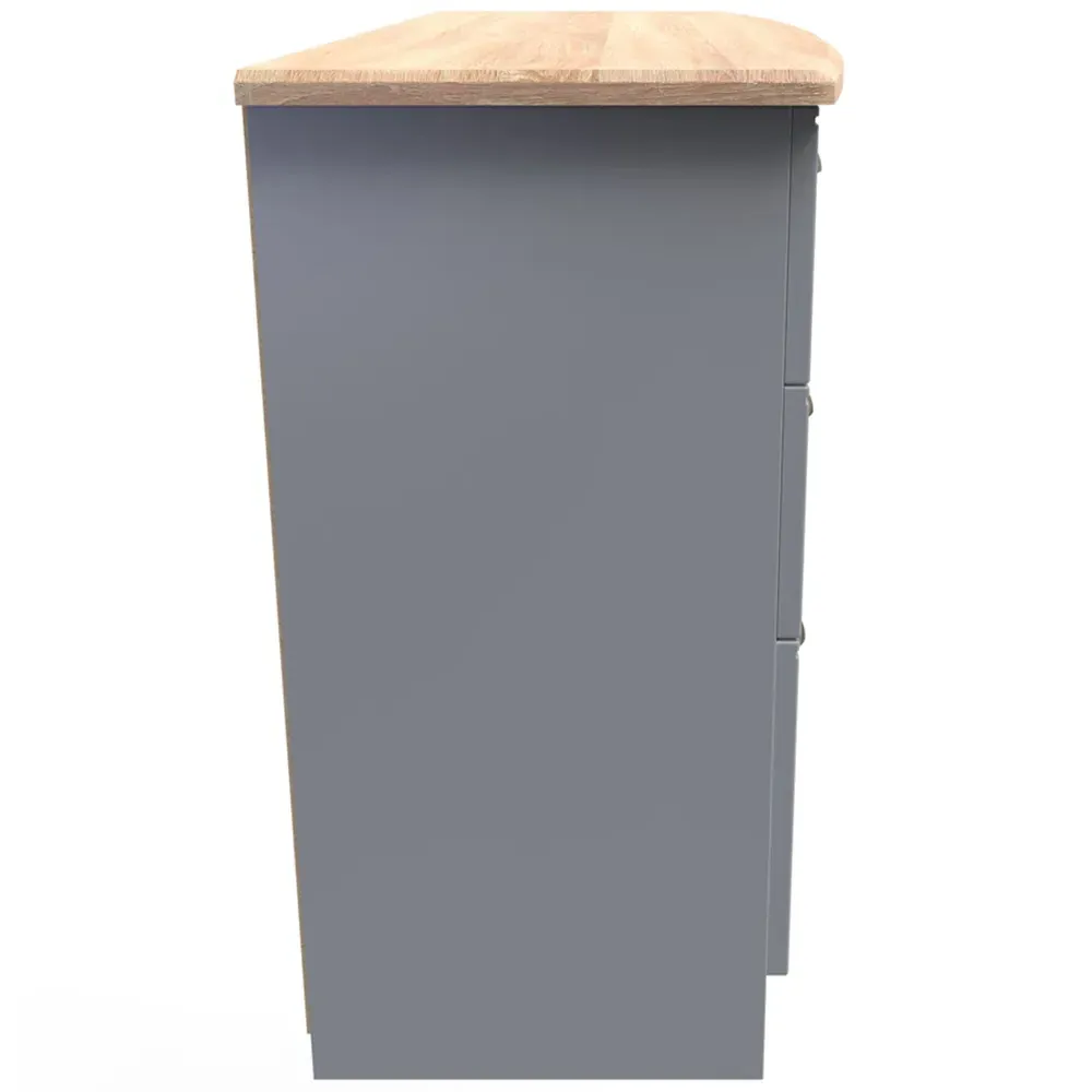 Victoria 6 Drawer Computer Desk - Grey, Oak