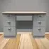 Victoria 6 Drawer Computer Desk - Grey, Oak