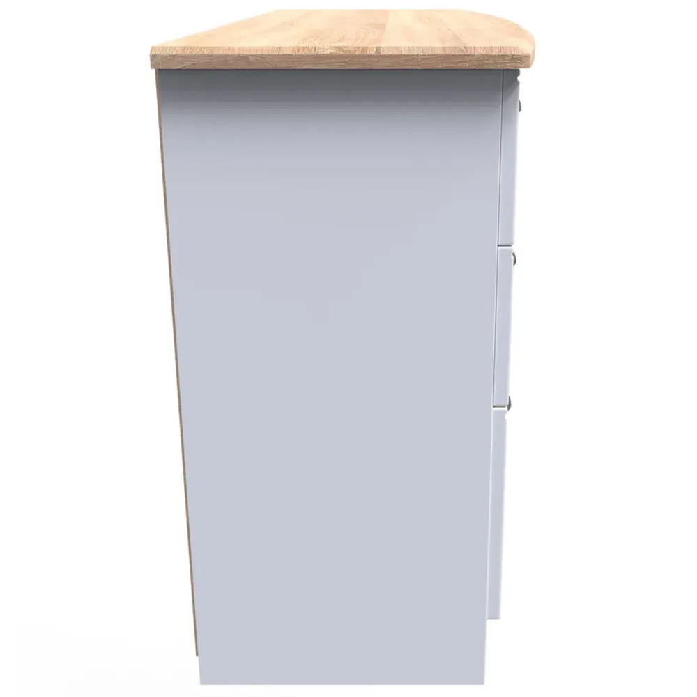 Victoria 6 Drawer Computer Desk - White, Oak