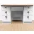 Victoria 6 Drawer Computer Desk - White, Oak