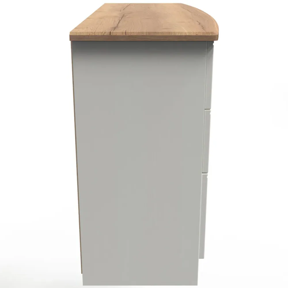 Victoria 6 Drawer Kneehole Desk - Cream, Ash