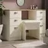 Victoria 6 Drawer Kneehole Desk - Cream, Ash