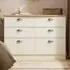Victoria 6 Drawer Wide Chest of Drawers - Cream, Ash