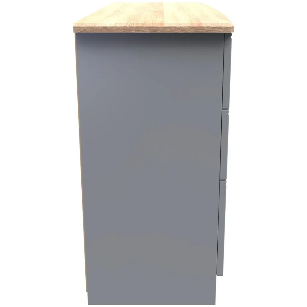 Victoria 6 Drawer Wide Chest of Drawers - Grey, Ash