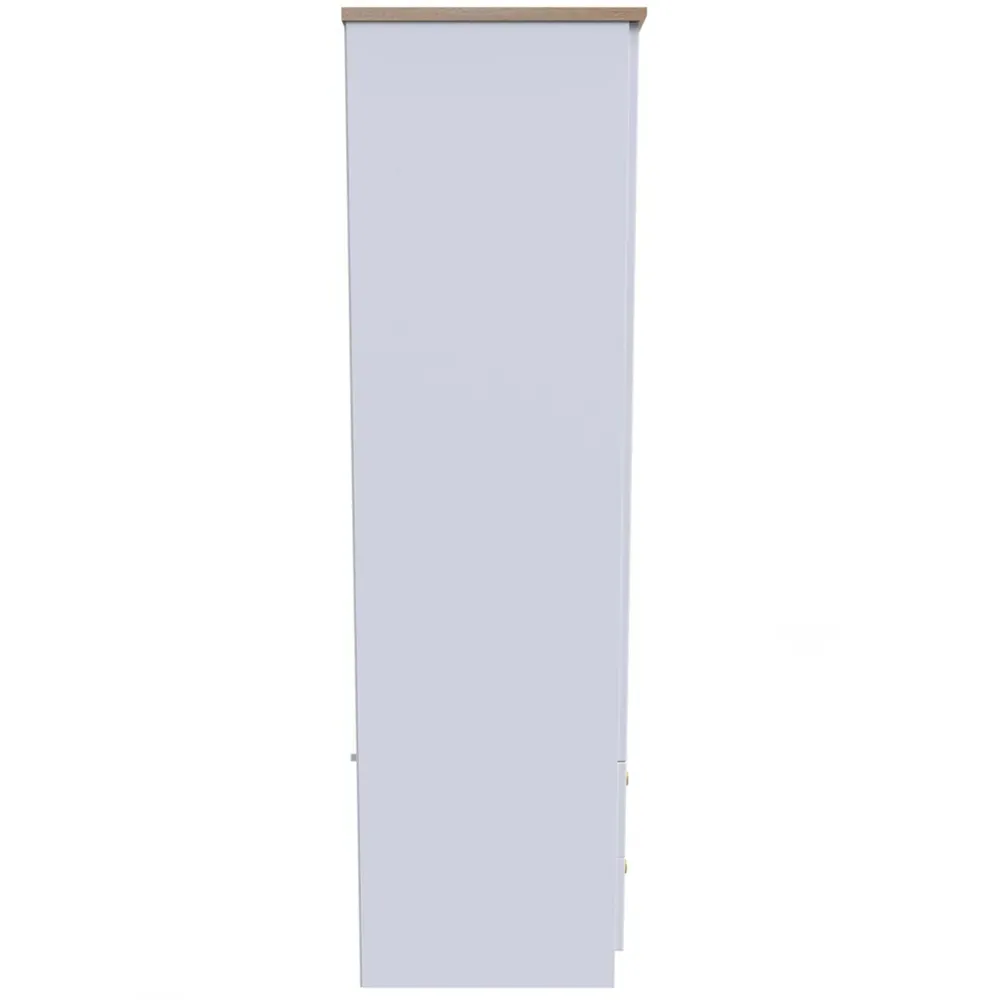 Warwick 2 Door 2 Drawer Double Wardrobe - White, Ash