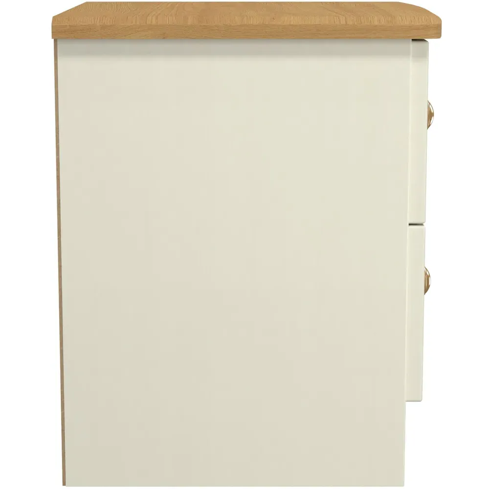 Warwick 2 Drawer Bedside Cabinet - Cream, Ash