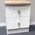 Warwick 2 Drawer Compact Bedside Cabinet - White, Ash