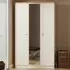 Warwick 3 Door Wardrobe with Mirror - White, Ash