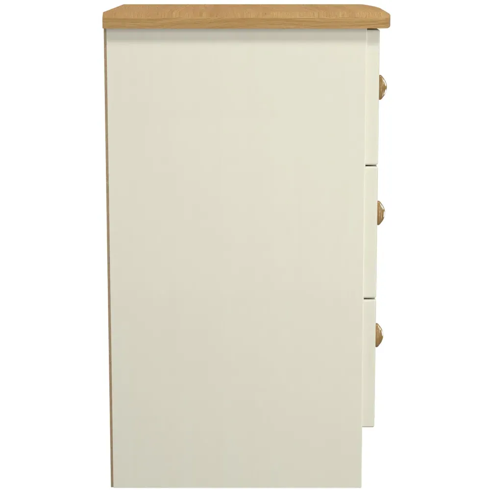 Warwick 3 Drawer Bedside Cabinet - Cream, Ash