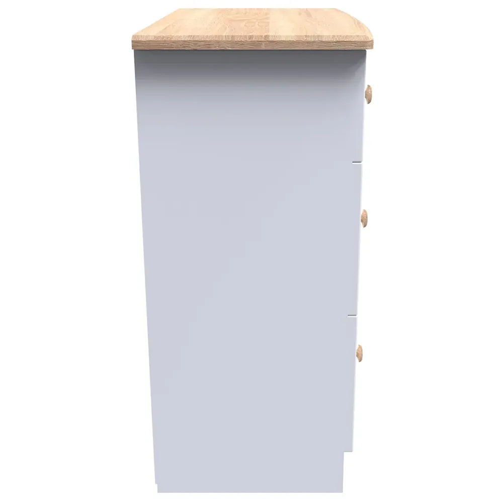 Warwick 3 Drawer Chest of Drawers - White, Ash and Oak