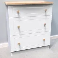 Warwick 3 Drawer Chest of Drawers - White, Ash and Oak