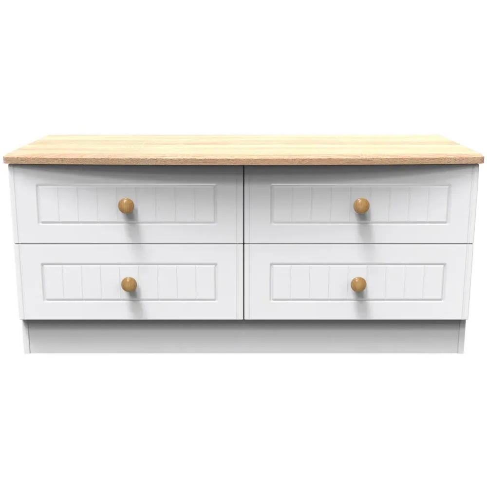 Warwick 4 Drawer Bed Box - White, Ash