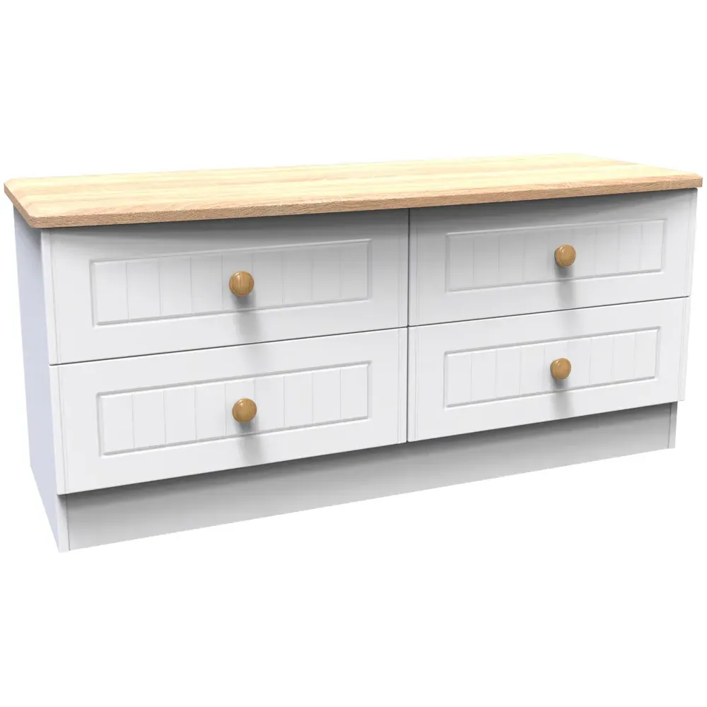 Warwick 4 Drawer Bed Box - White, Ash