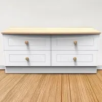 Warwick 4 Drawer Bed Box - White, Ash