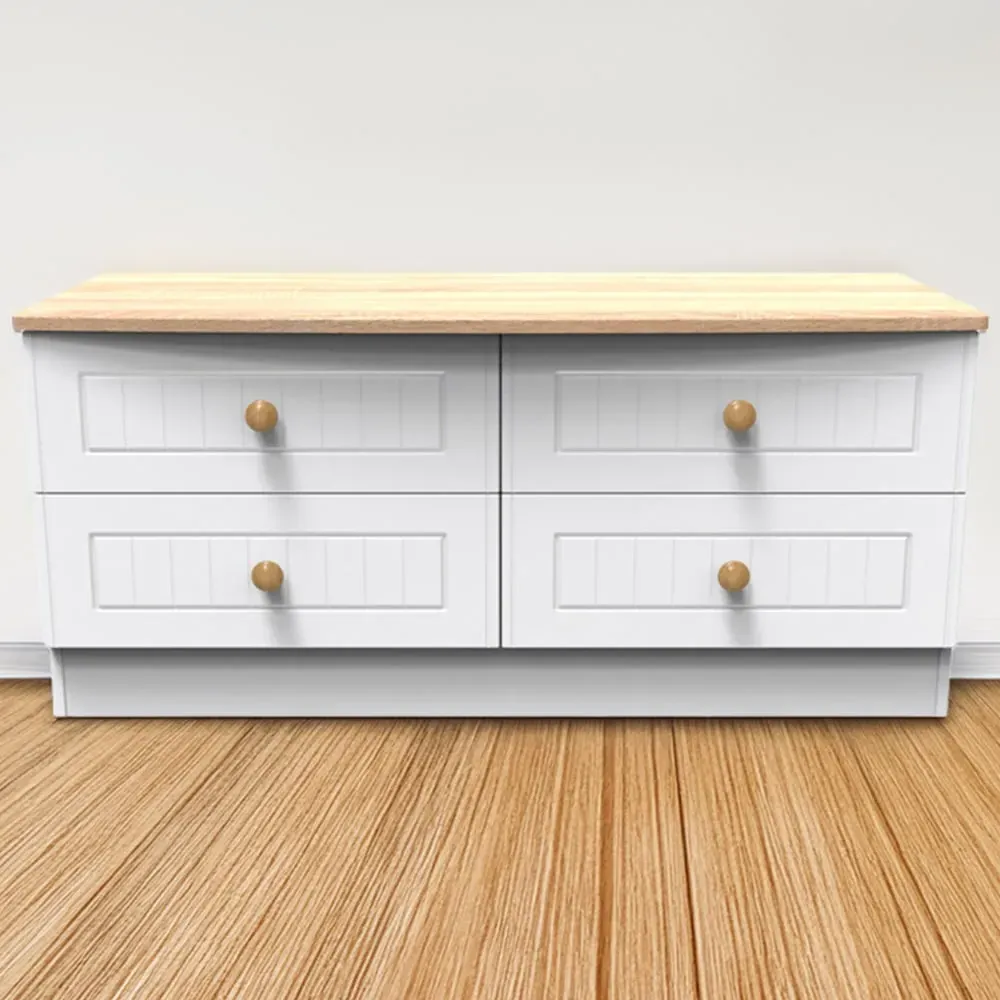 Warwick 4 Drawer Bed Box - White, Ash image