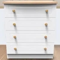 Warwick 4 Drawer Chest of Drawers - White, Ash and Oak