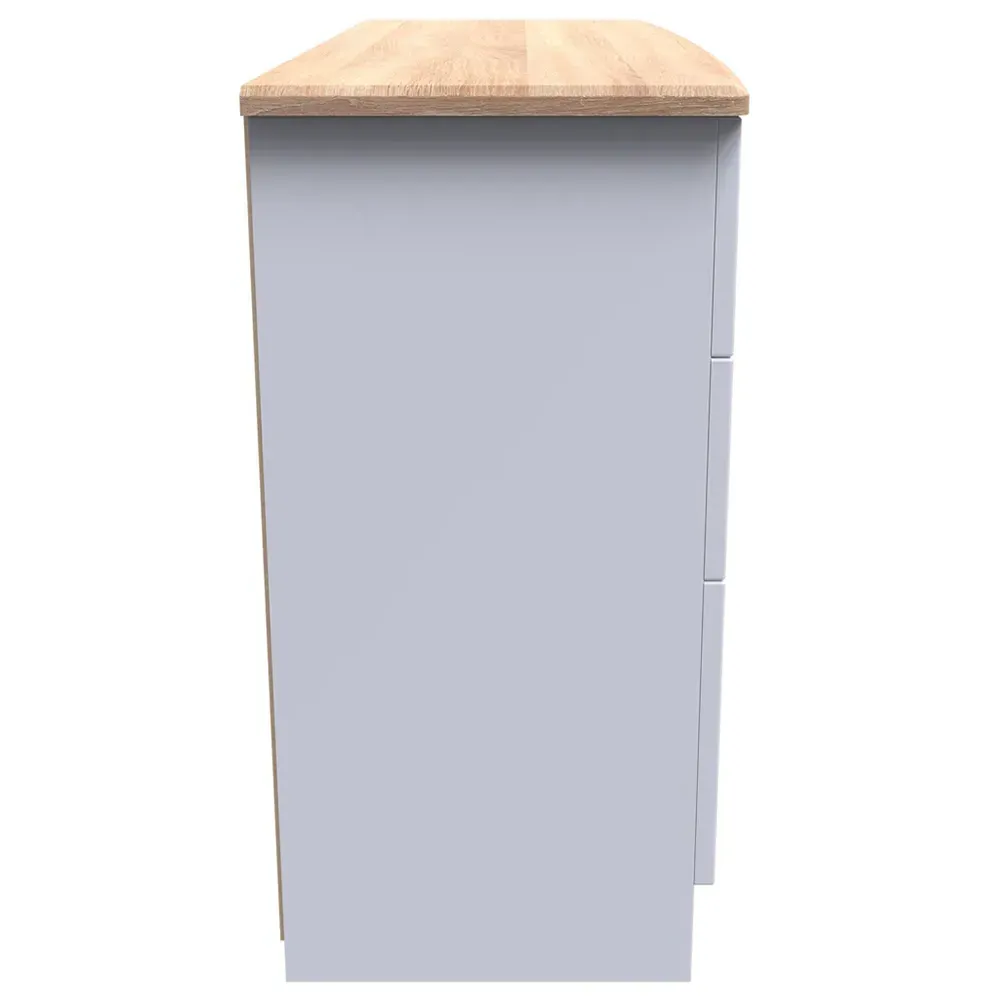 Warwick 6 Drawer Wide Chest of Drawers - White, Ash and Oak