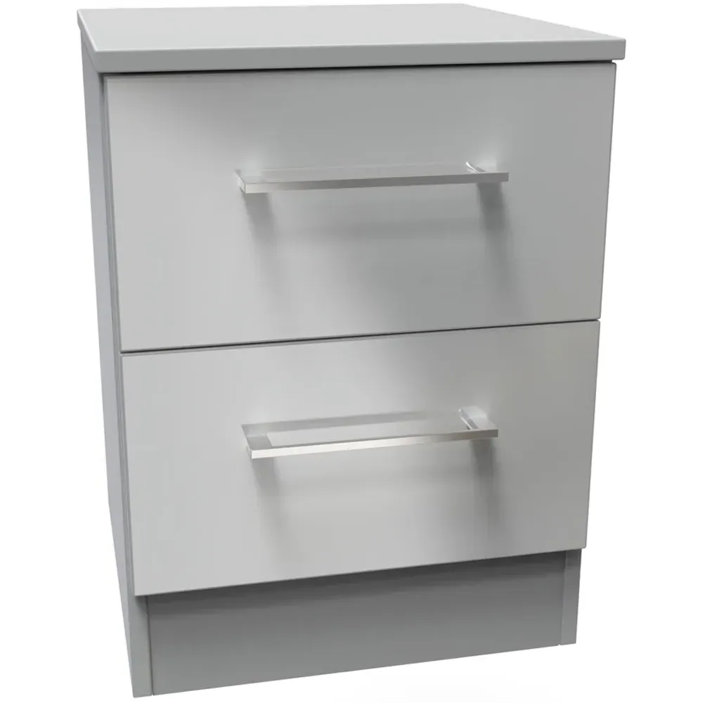 Worcester 2 Drawer Bedside Cabinet - Grey