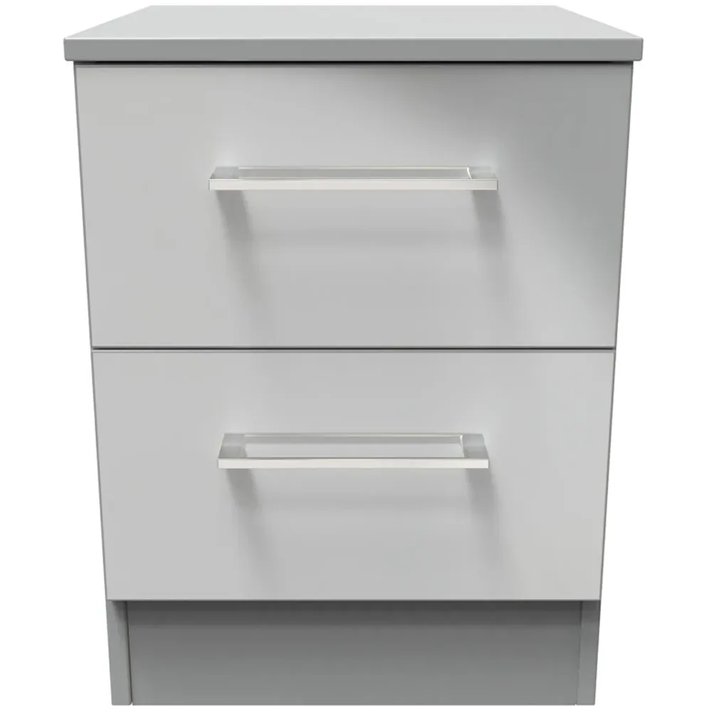 Worcester 2 Drawer Bedside Cabinet - Grey