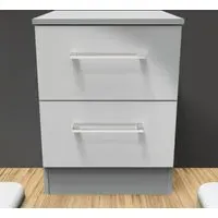 Worcester 2 Drawer Bedside Cabinet - Grey