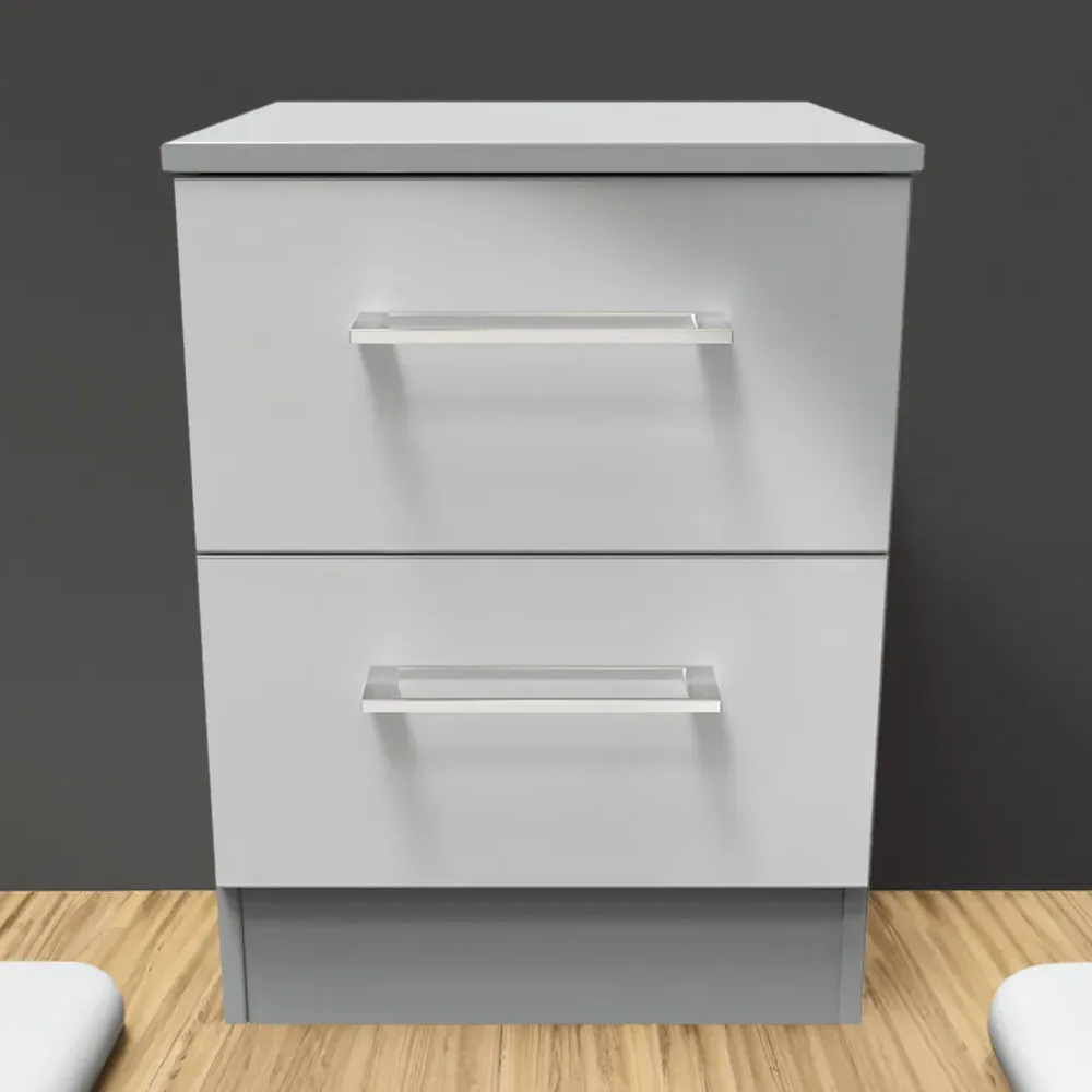Worcester 2 Drawer Bedside Cabinet - Grey