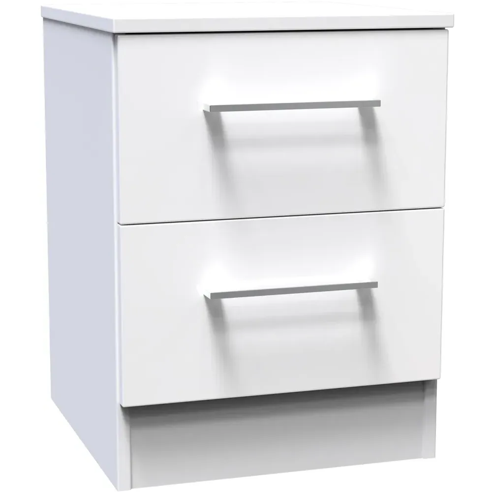 Worcester 2 Drawer Bedside Cabinet - White