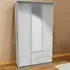 Worcester 3 Door 2 Drawer Mirrored Wardrobe - Grey