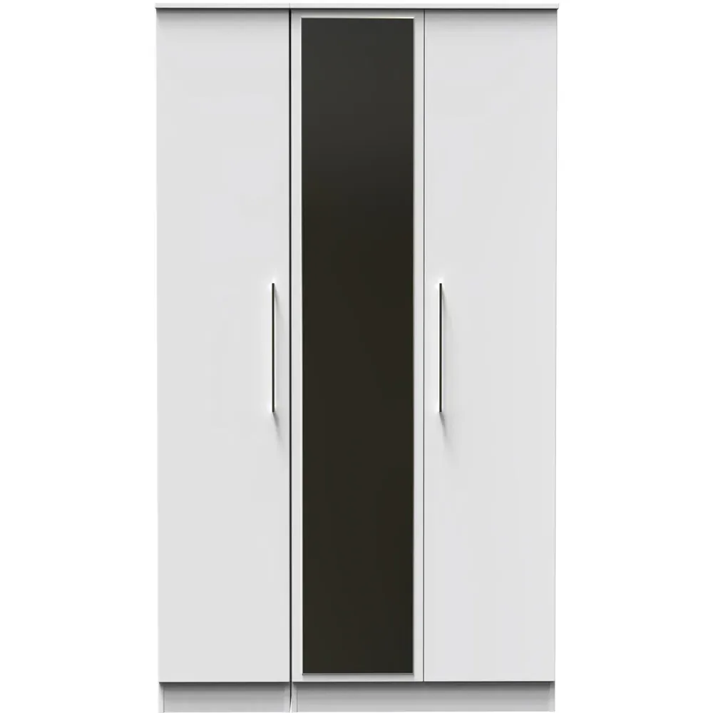Worcester 3 Door Mirrored Wardrobe - White