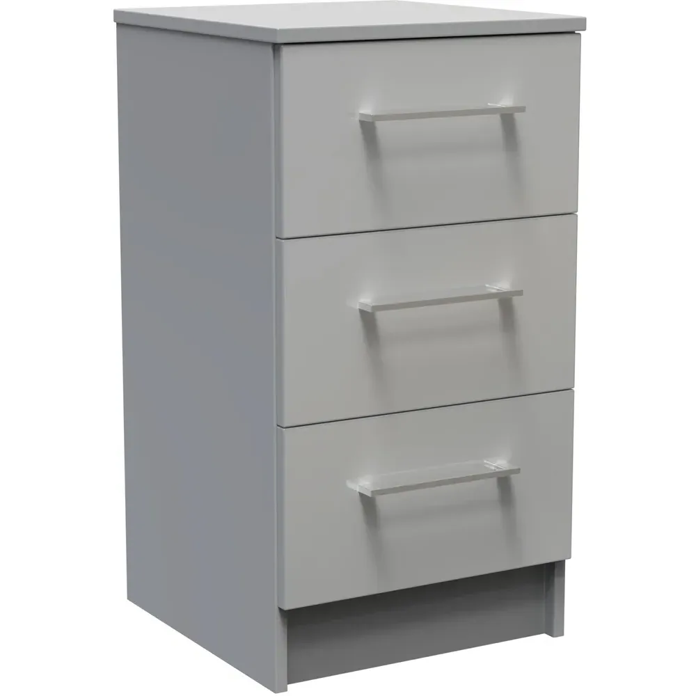 Worcester 3 Drawer Bedside Cabinet - Grey