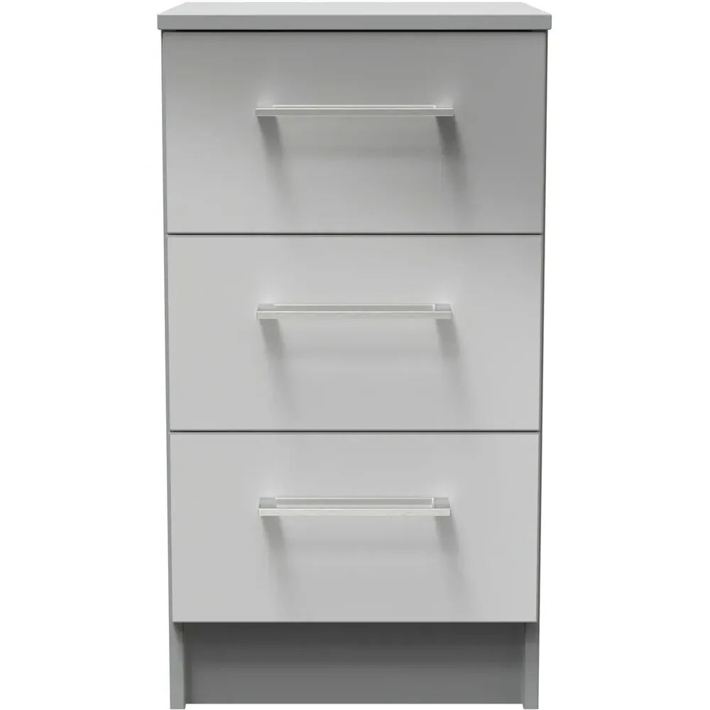 Worcester 3 Drawer Bedside Cabinet - Grey