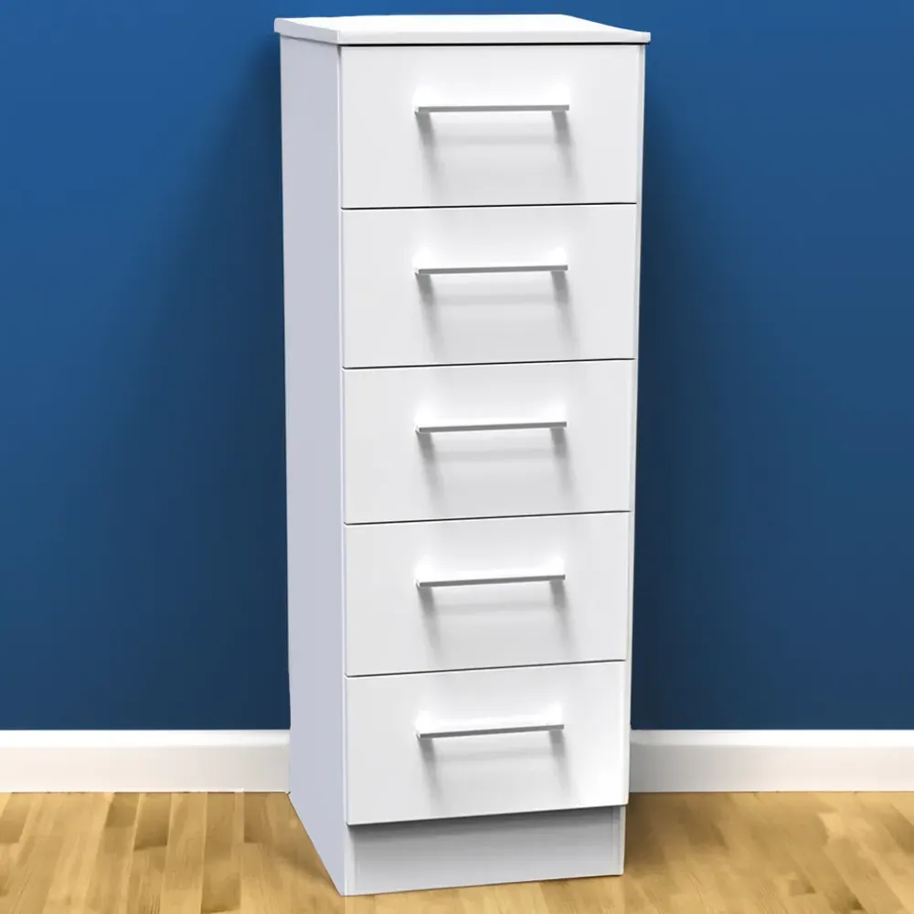 Worcester 5 Drawer Tallboy - White