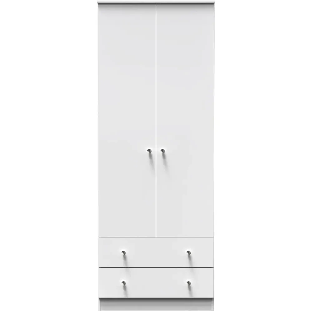 Yarmouth 2 Door 2 Drawer Tall Wardrobe - White