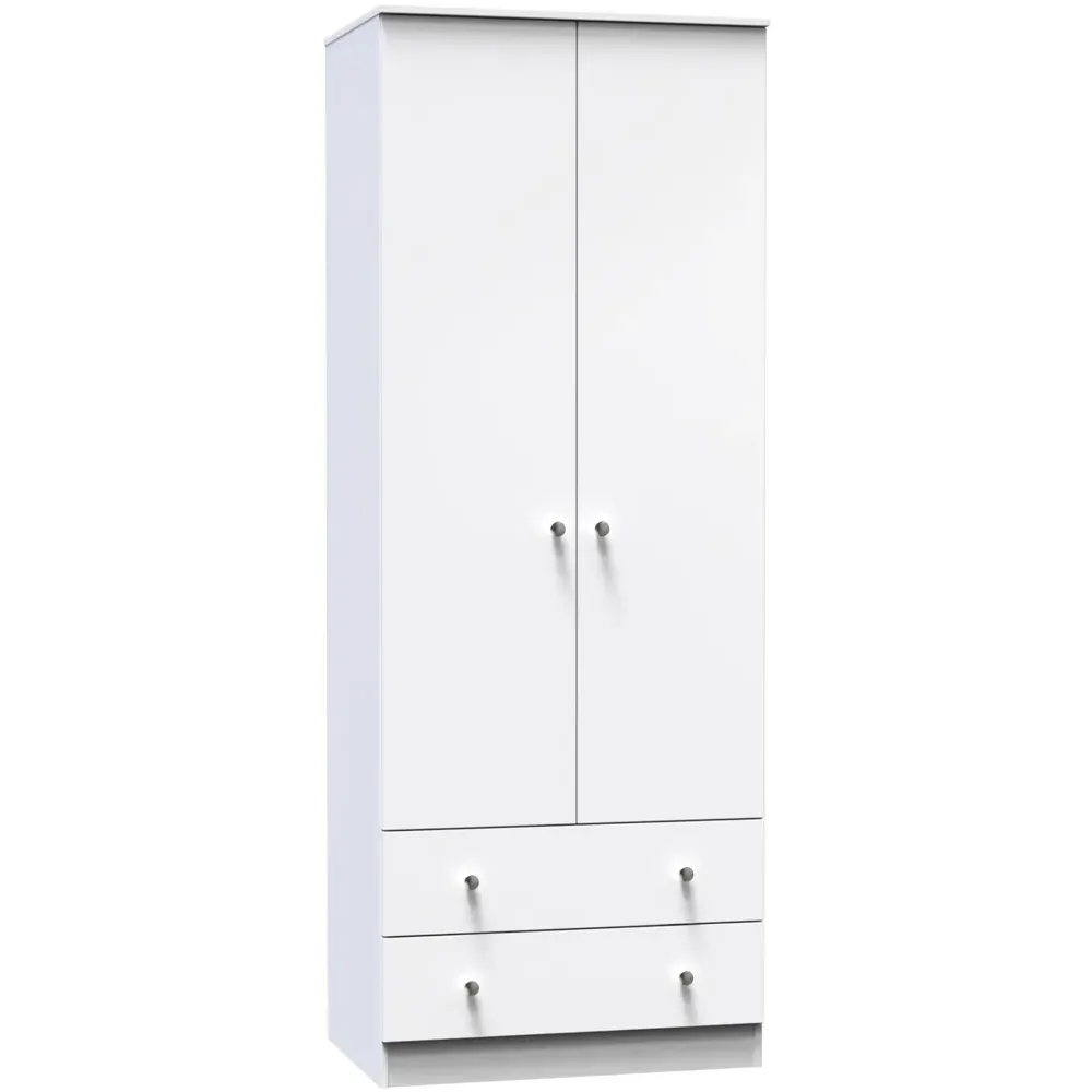 Yarmouth 2 Door 2 Drawer Tall Wardrobe - White