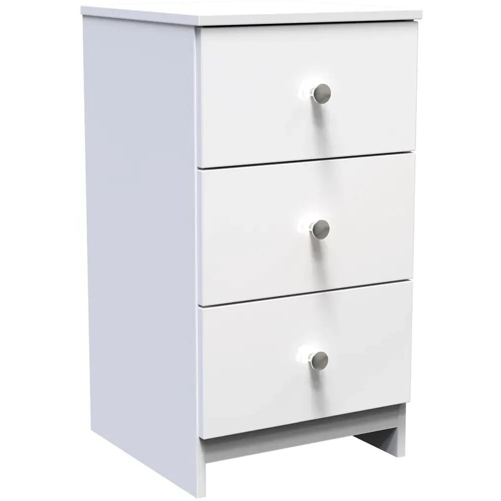 Yarmouth 3 Drawer Bedside Cabinet - White
