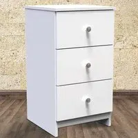 Yarmouth 3 Drawer Bedside Cabinet - White
