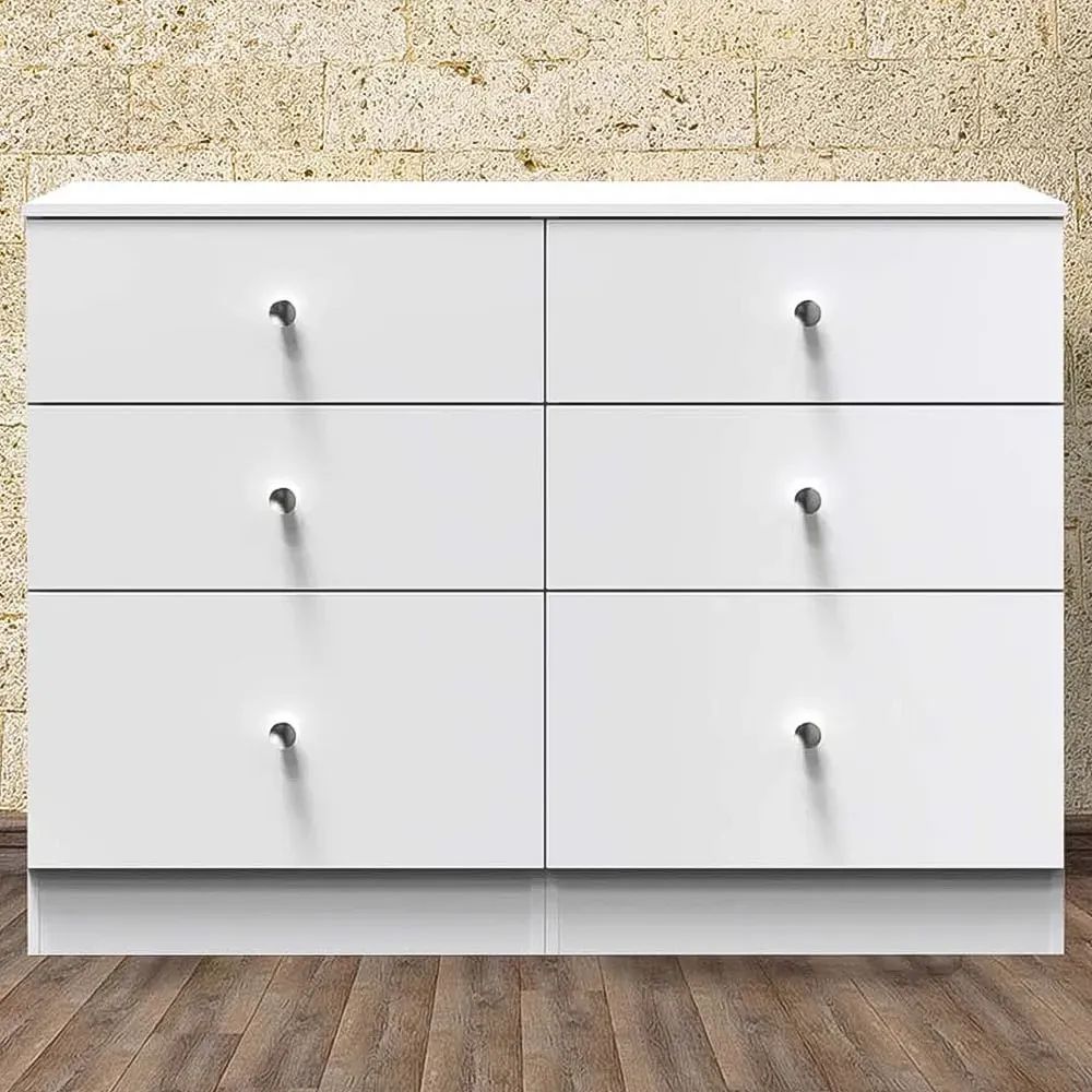 Yarmouth 6 Drawer Midi Chest - White