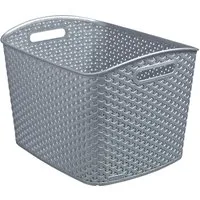 My Style 28L Rectangular Storage Basket - Grey, Plastic