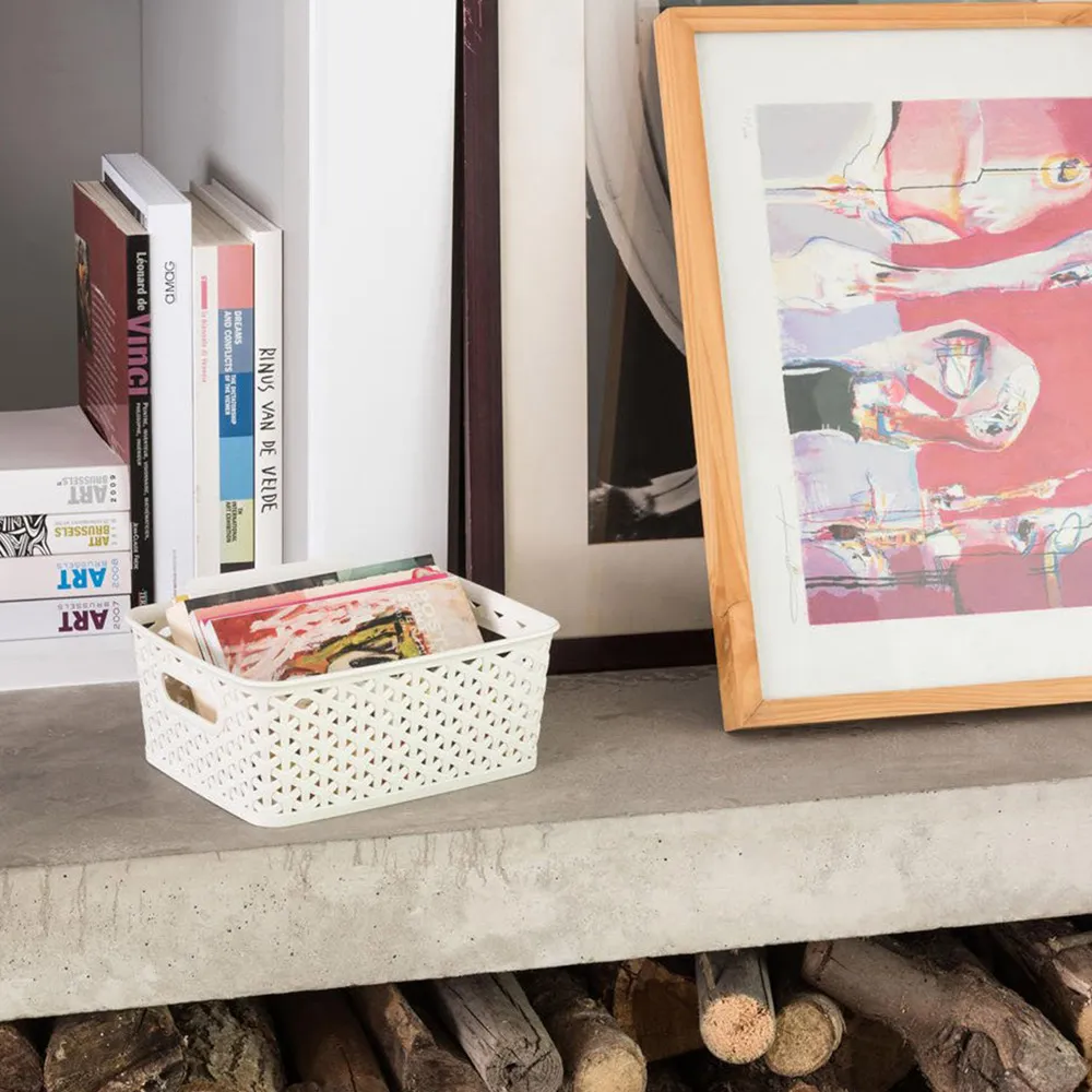 My Style Rectangular Storage Basket 4L - Vintage White