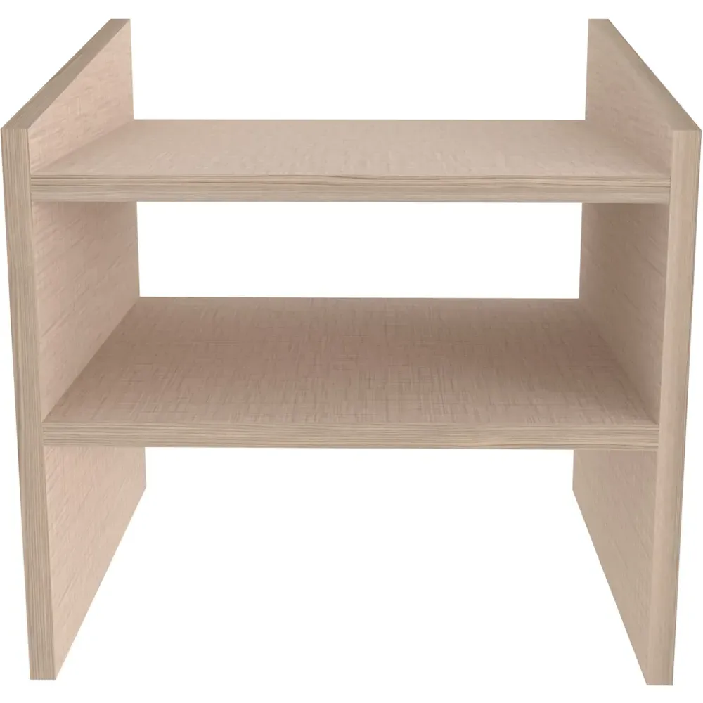 Adin 2 Shelf Bedside Table - Cream