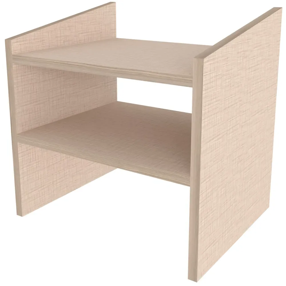Adin 2 Shelf Bedside Table - Cream