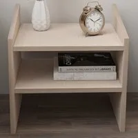 Adin 2 Shelf Bedside Table - Cream
