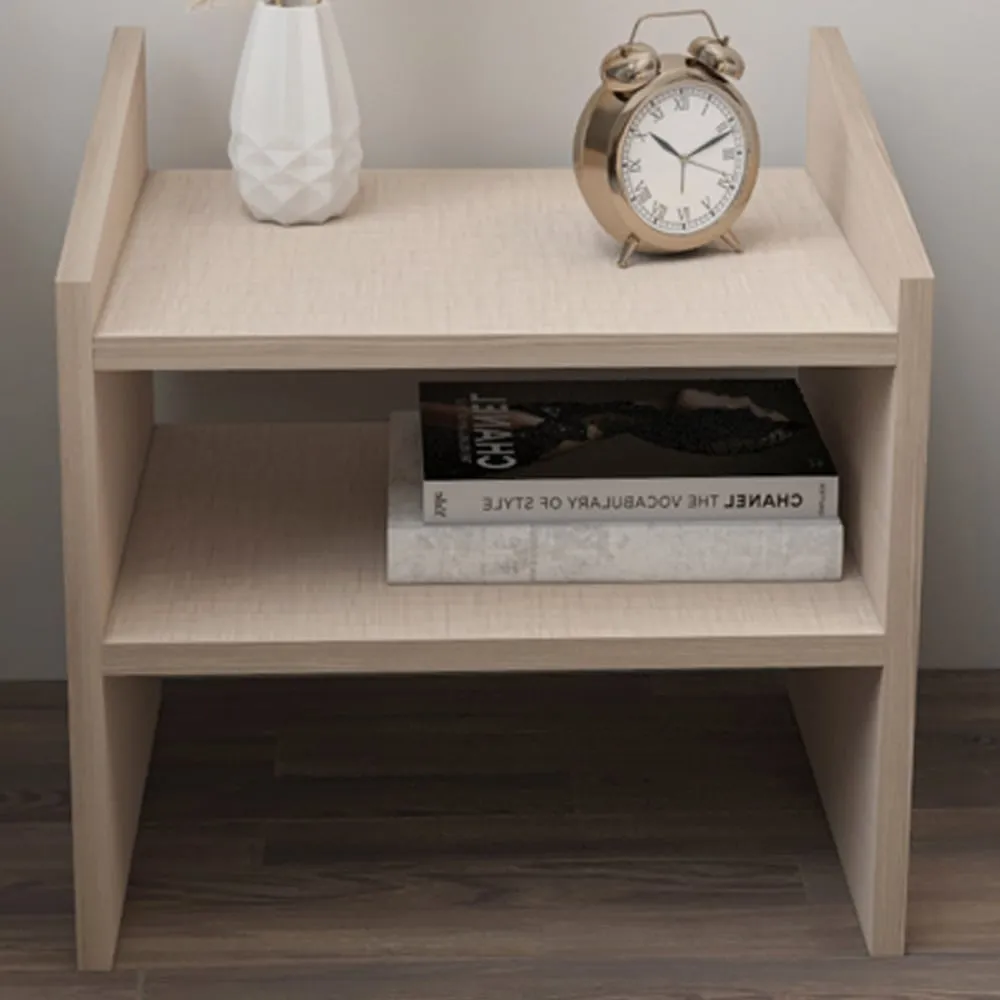 Adin 2 Shelf Bedside Table - Cream image