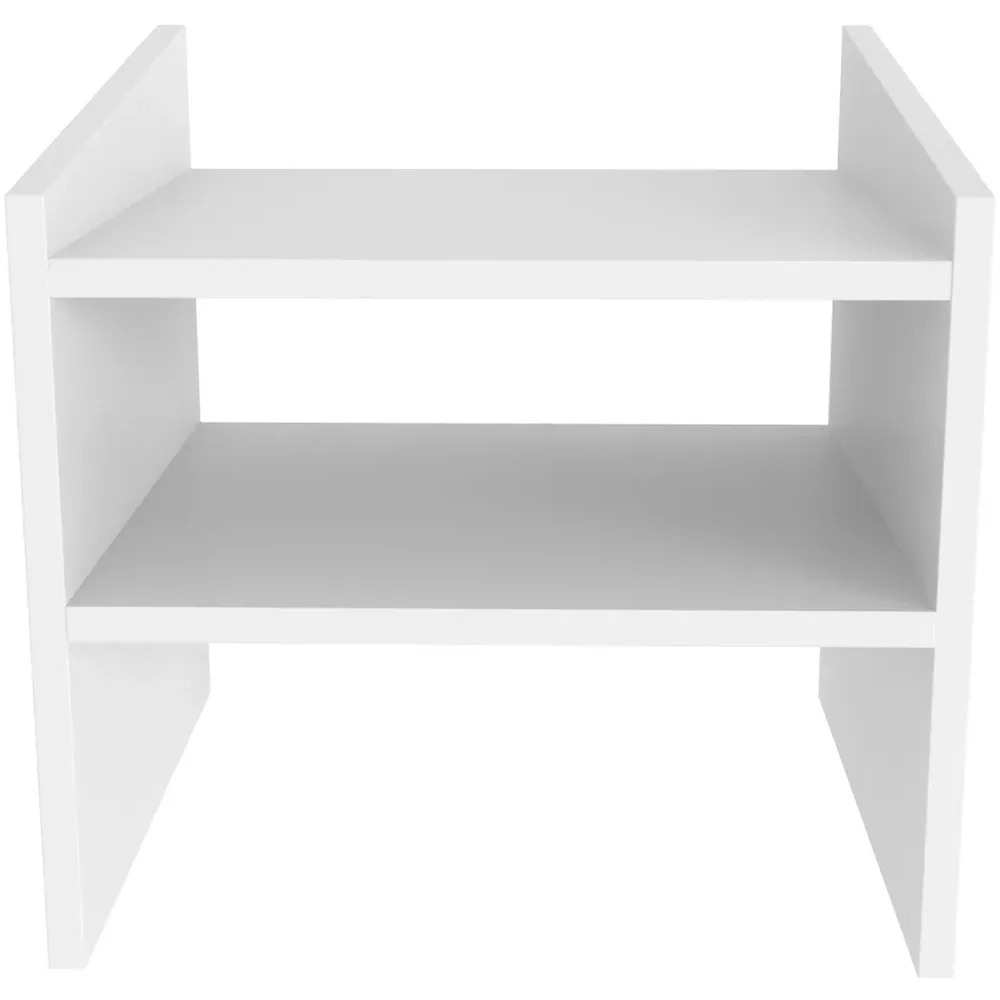 Adin 2 Shelf Bedside Table - White