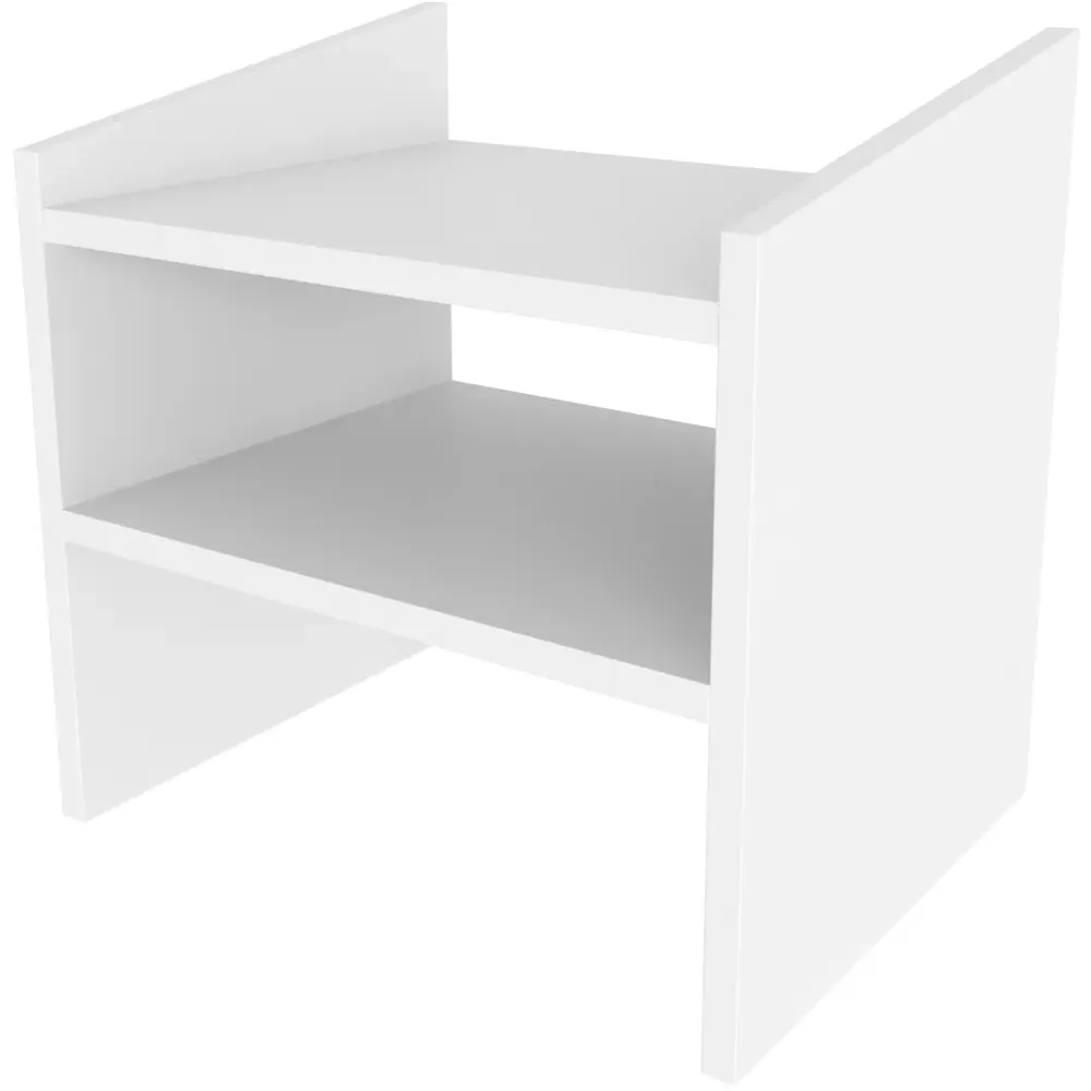 Adin 2 Shelf Bedside Table - White