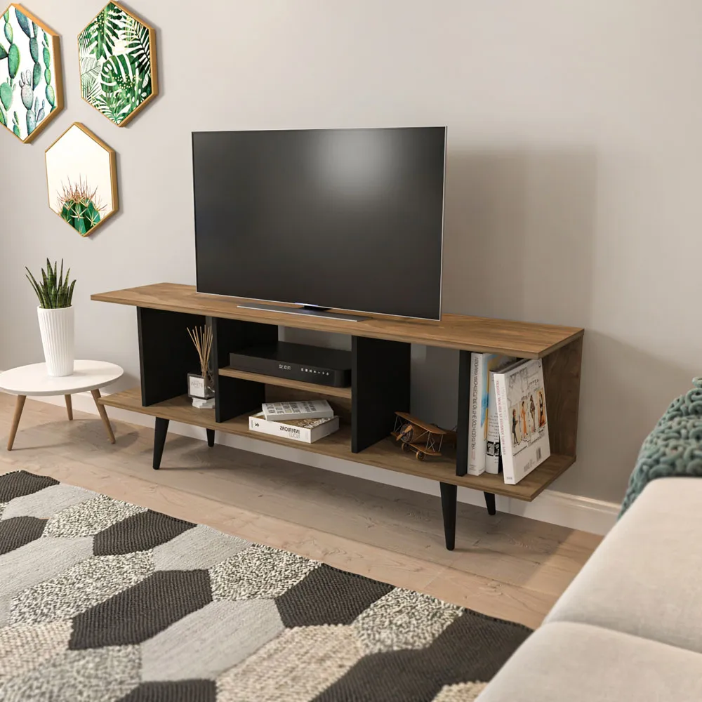 Akya TV Unit - Walnut, Black