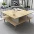 Akya Wide Coffee Table with Storage - Oak and White