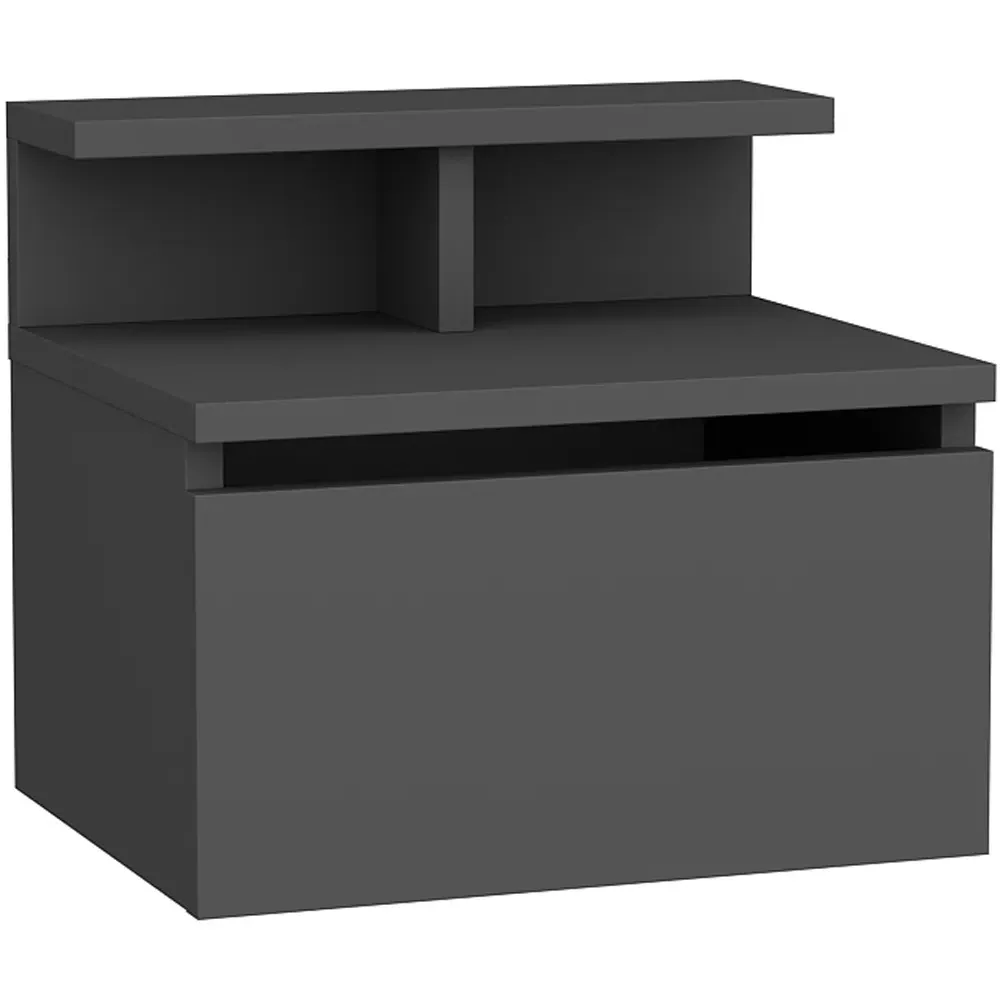 Alice Floating Bedside Table with Drawer - Black