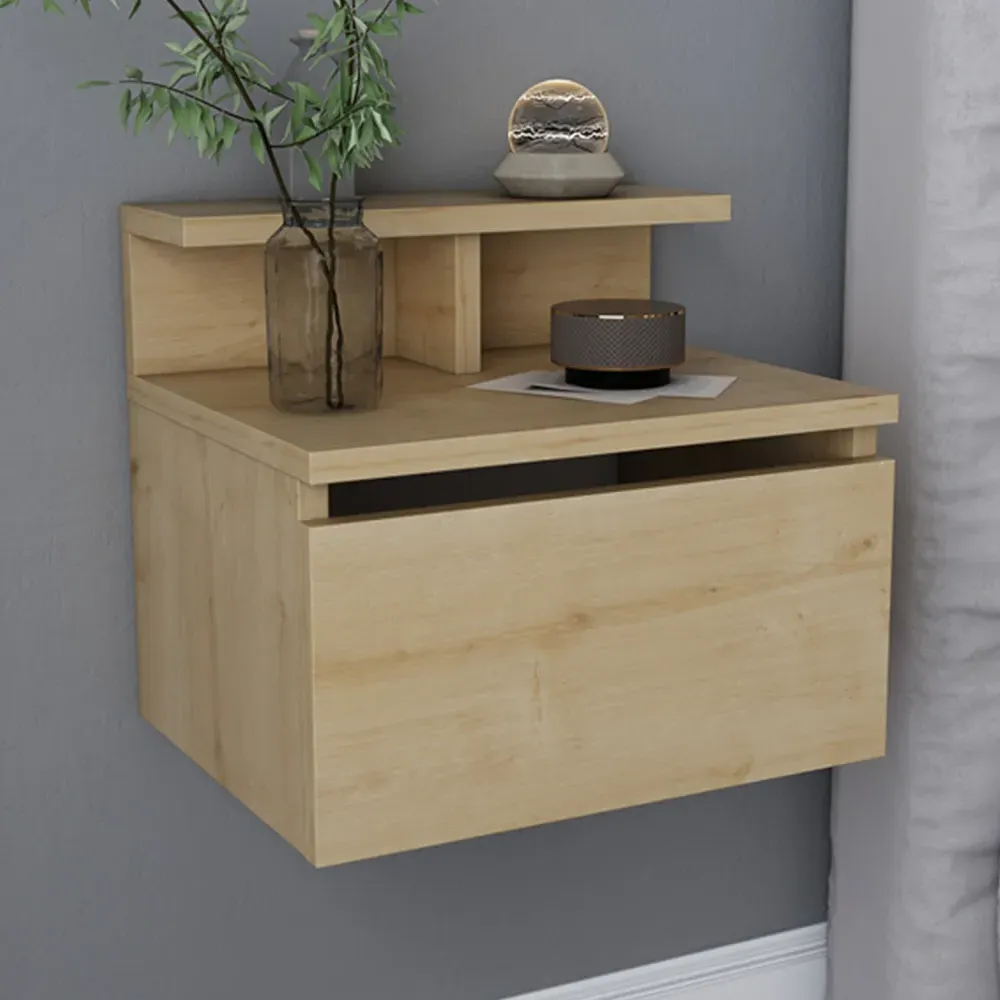 Alice Floating Bedside Table with Drawer - Oak