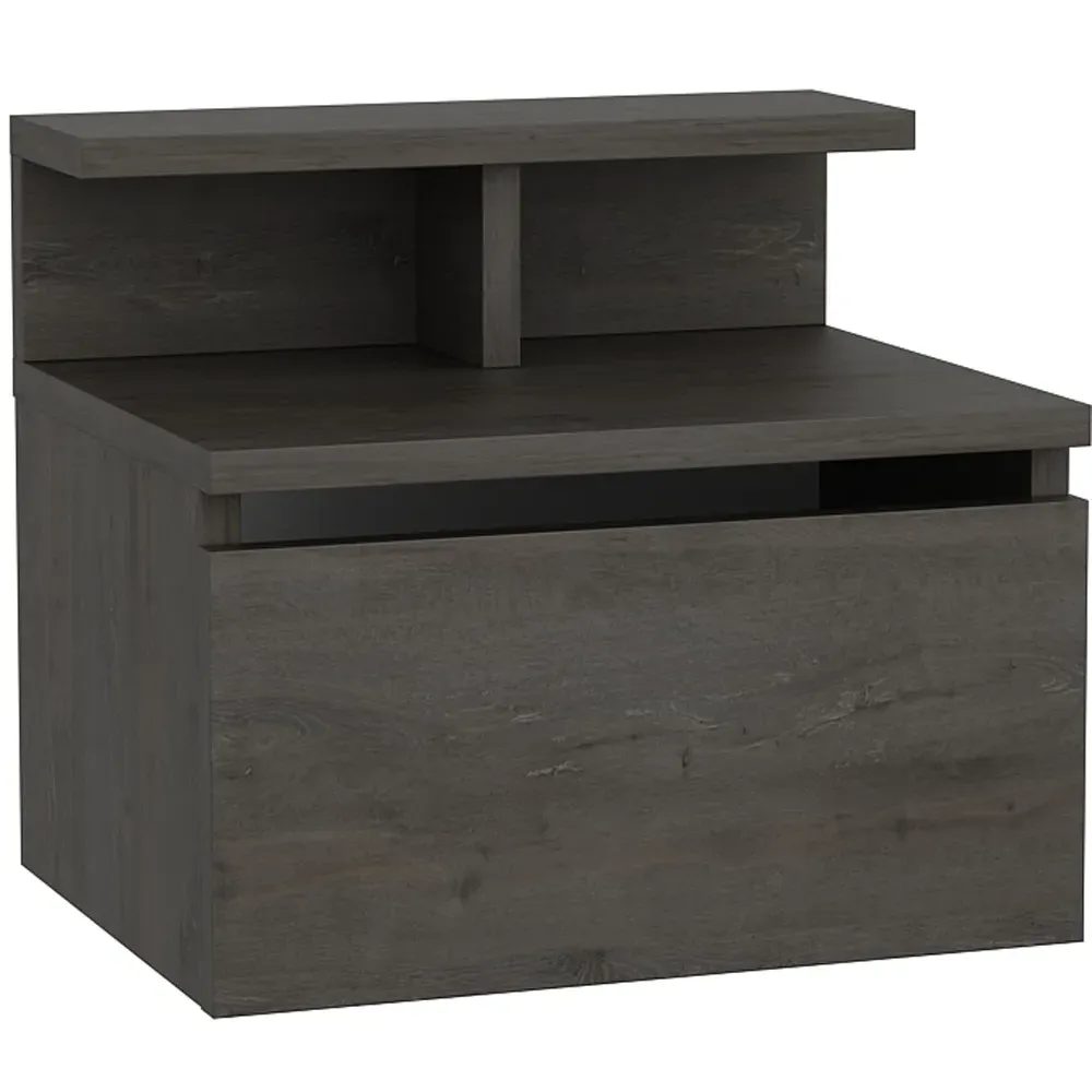 Alice Floating Bedside Table with Drawer - Silver