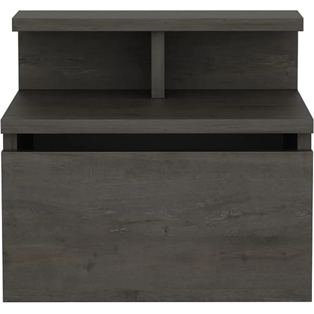 Alice Floating Bedside Table with Drawer - Silver